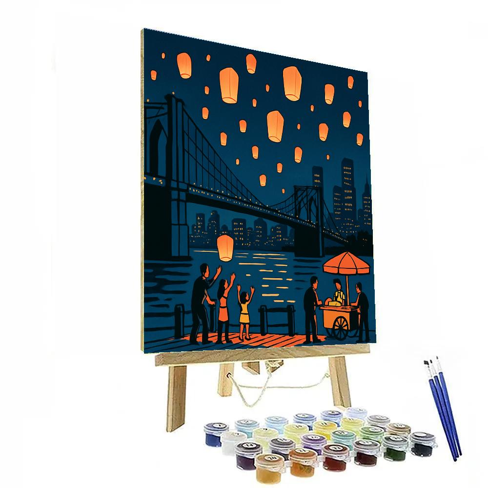 New York Skyline Lantern Festival Painting by numbers kit