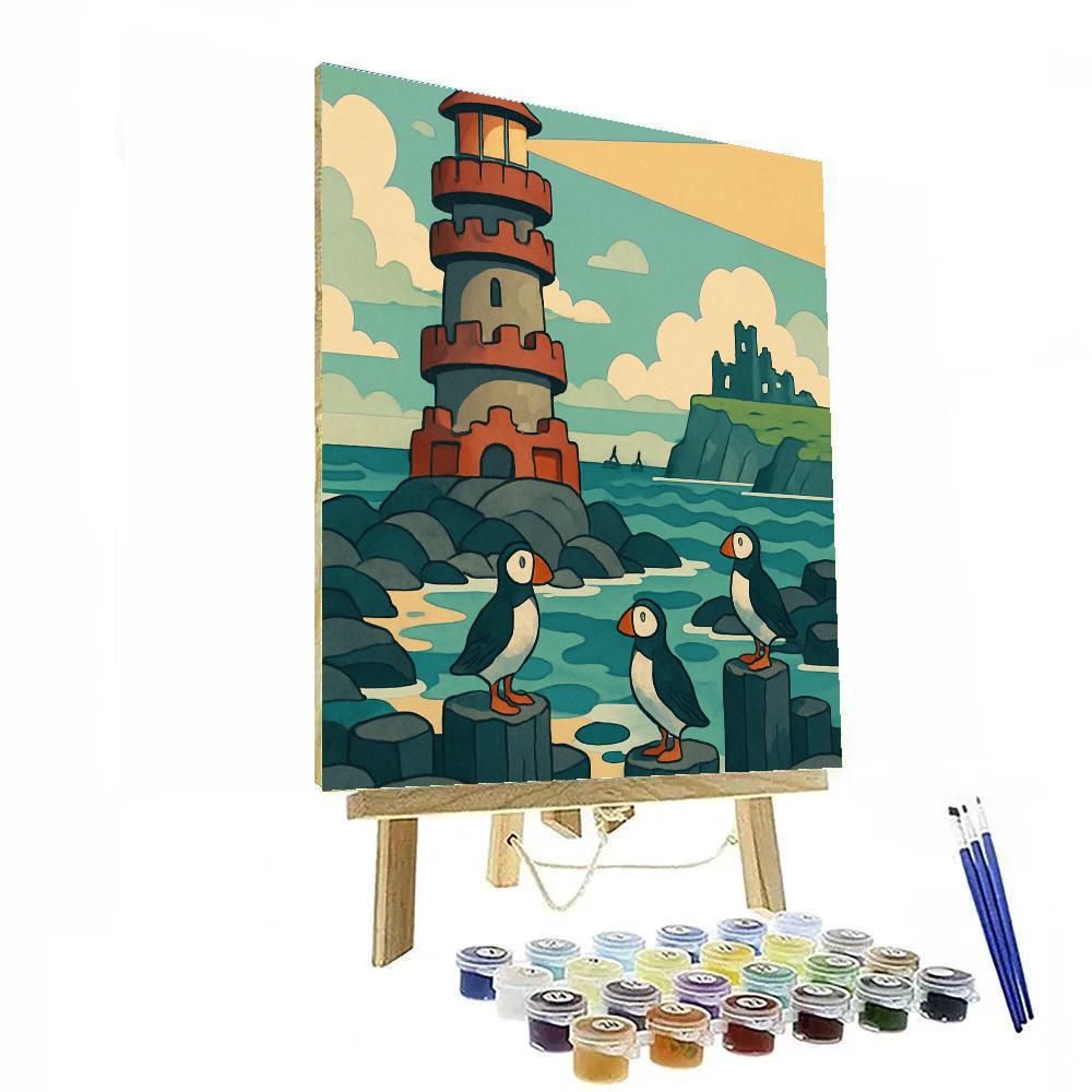 Clockwork Lighthouse Over Scotland paint by numbers