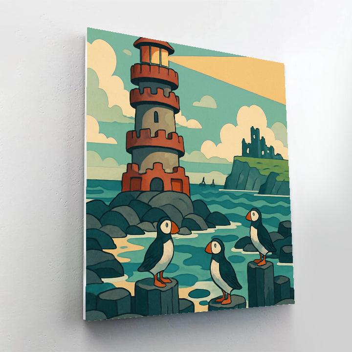 Clockwork Lighthouse Over Scotland paint by numbers