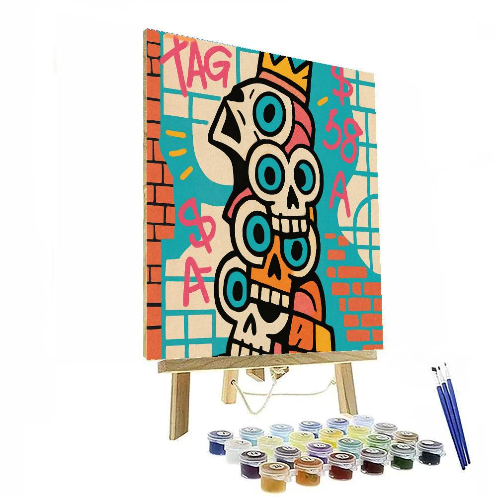 Neon Anatomy Basquiat Street Totem DIY paint by numbers