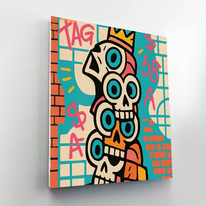 Neon Anatomy Basquiat Street Totem DIY paint by numbers