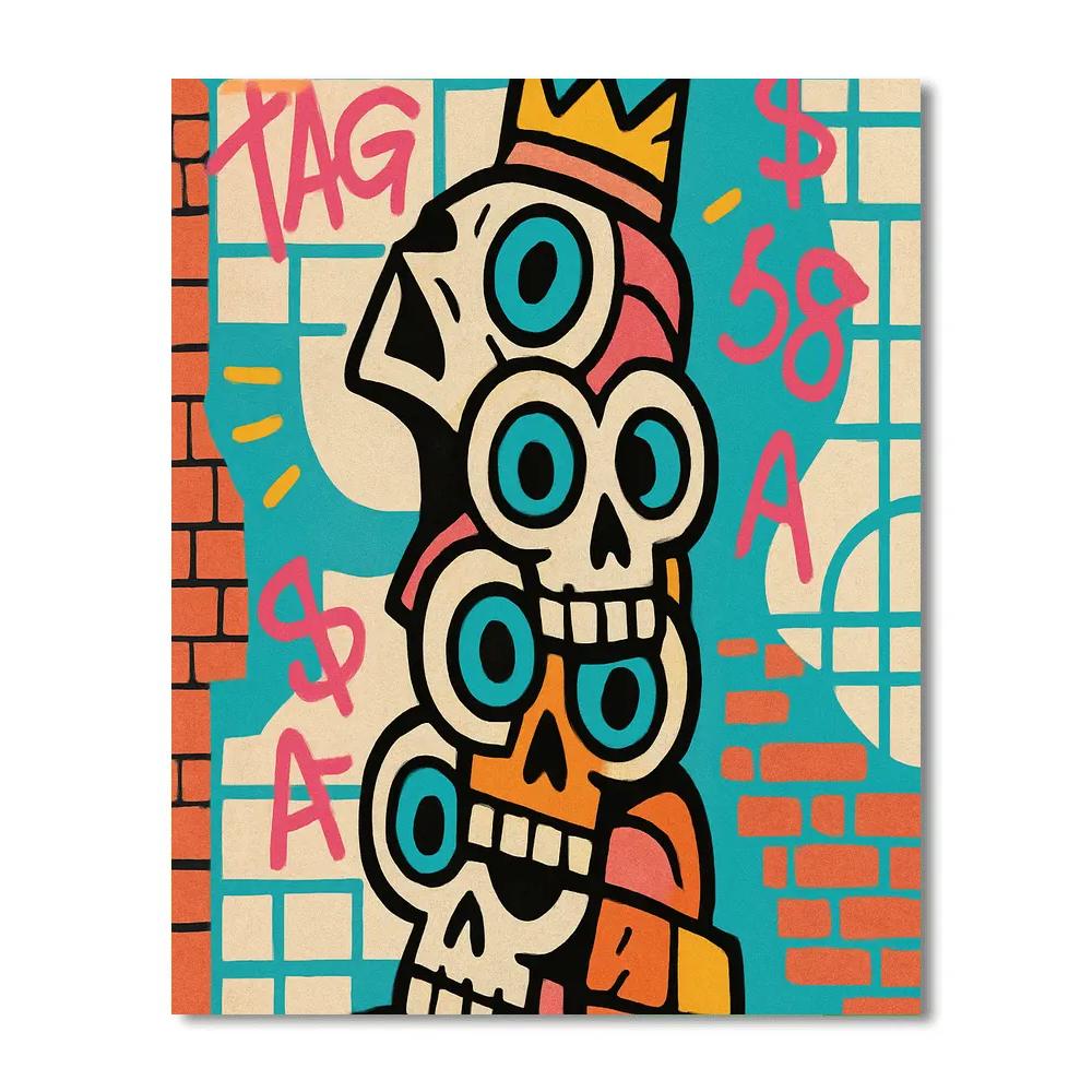 Neon Anatomy Basquiat Street Totem DIY paint by numbers