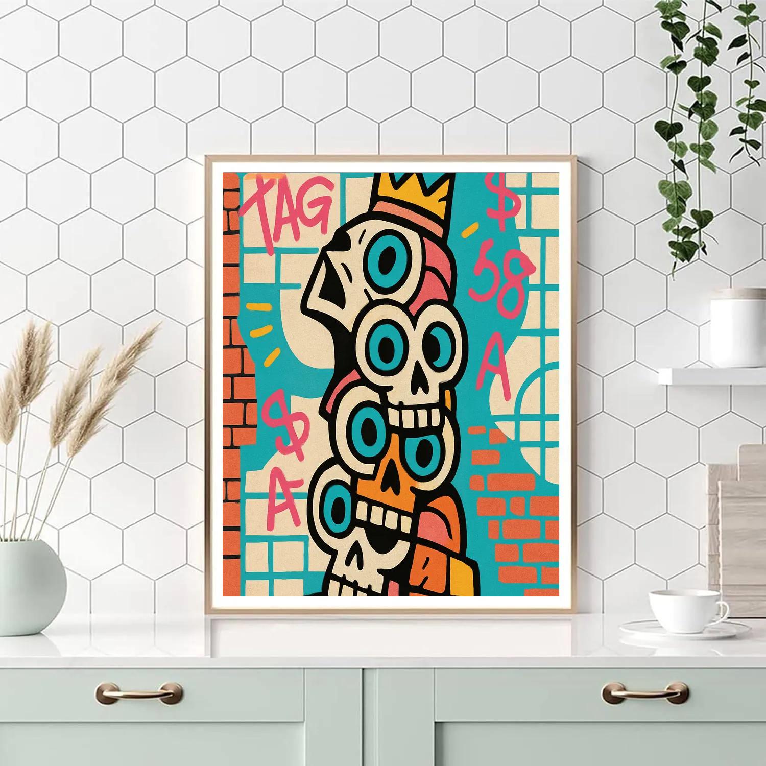 Neon Anatomy Basquiat Street Totem DIY paint by numbers