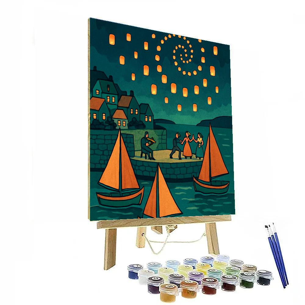Lantern Festival Over Ireland Harbor Paint by numbers art