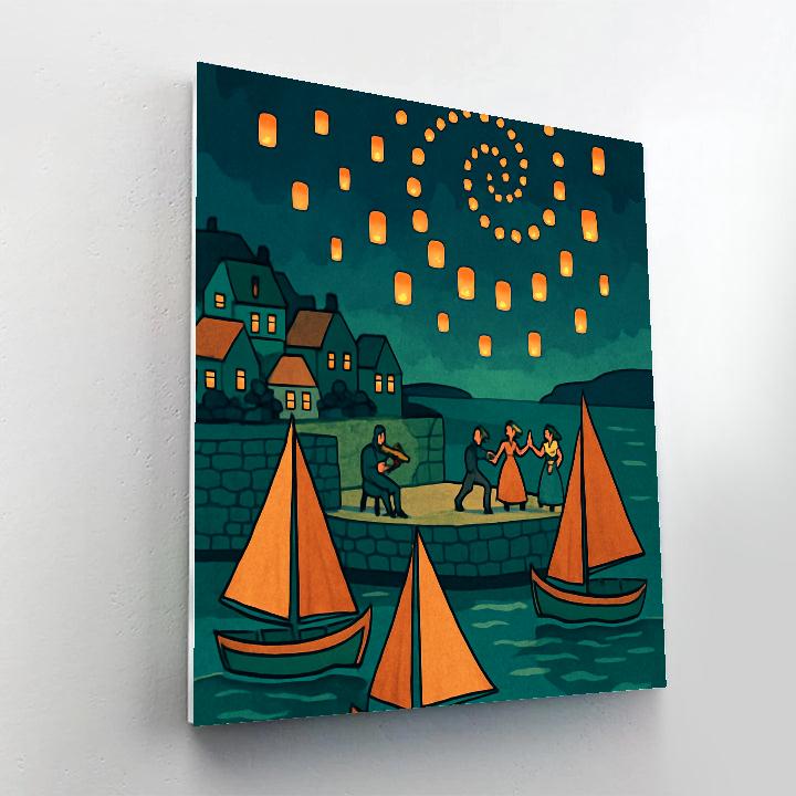 Lantern Festival Over Ireland Harbor Paint by numbers art