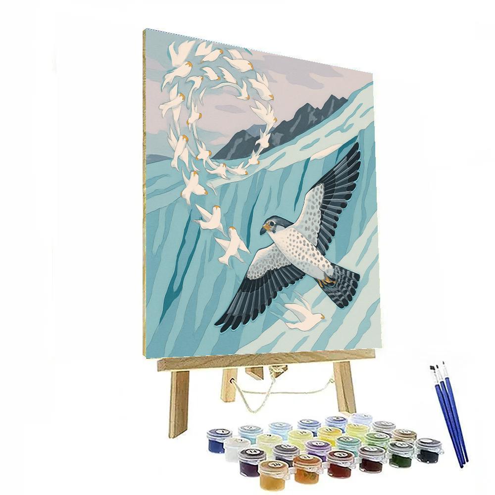 Glacier Wind Birds Numbered painting kits