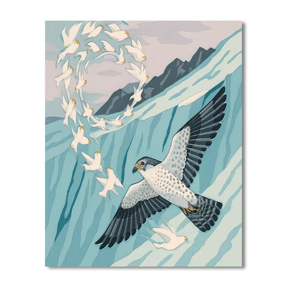 Glacier Wind Birds Numbered painting kits