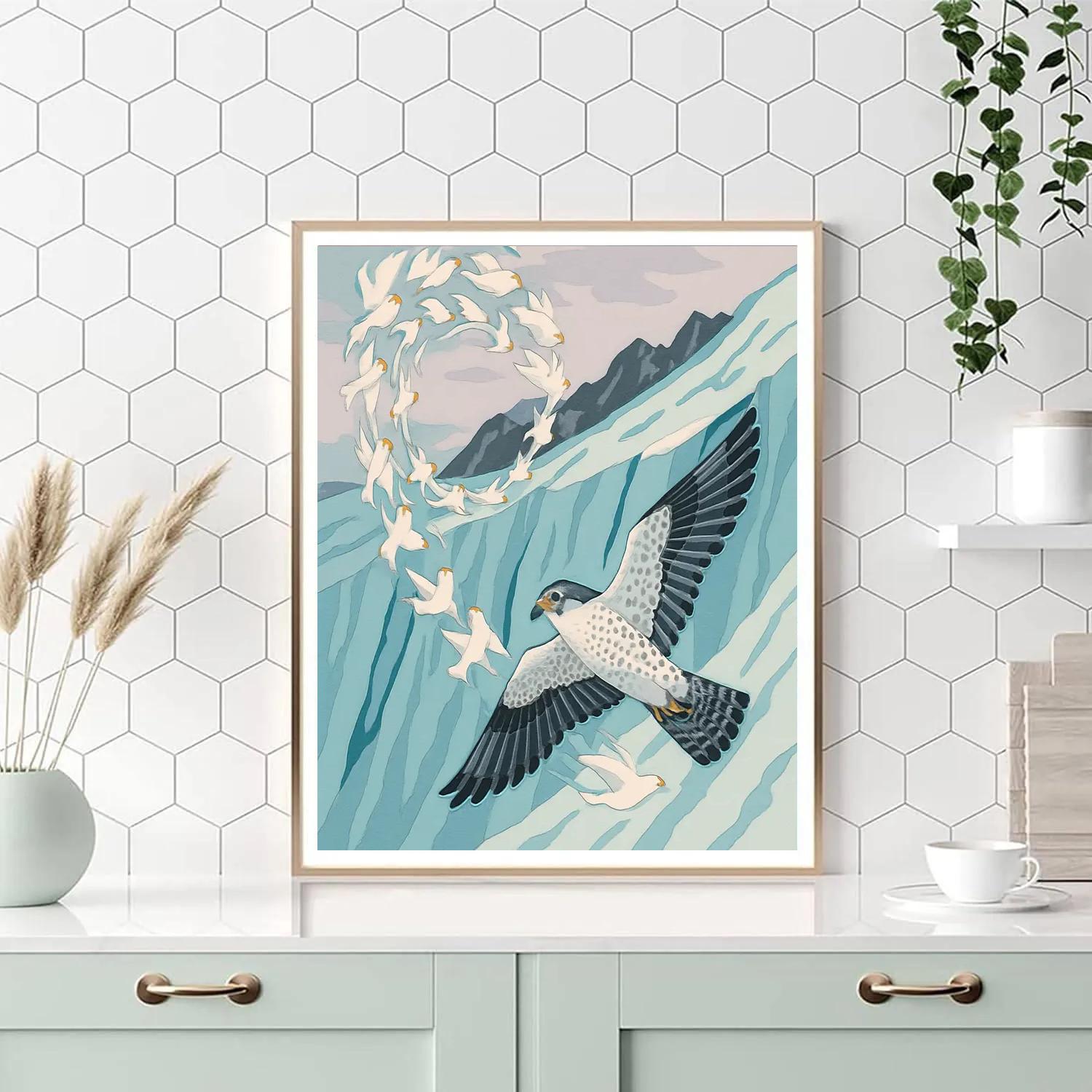 Glacier Wind Birds Numbered painting kits