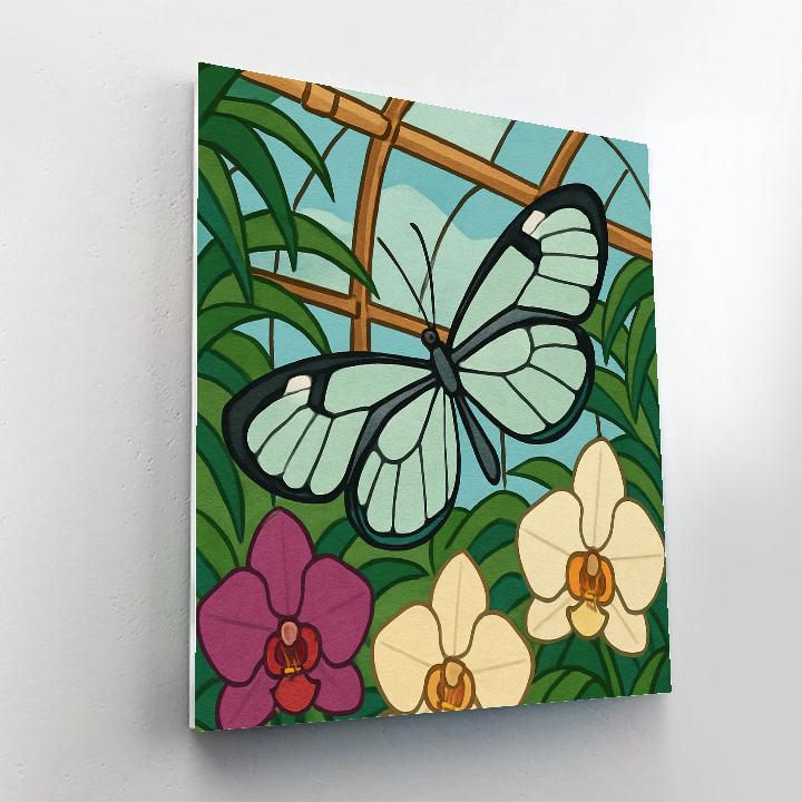 Clockwork Orchid Butterfly Drift Number painting