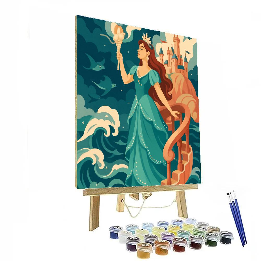 Coral Lighthouse Princess Of The Tidal Court Painting by numbers kit