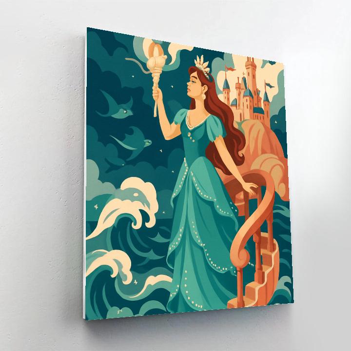 Coral Lighthouse Princess Of The Tidal Court Painting by numbers kit