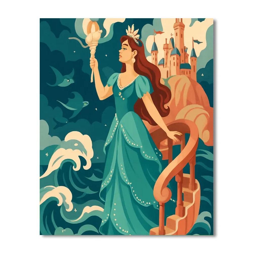 Coral Lighthouse Princess Of The Tidal Court Painting by numbers kit
