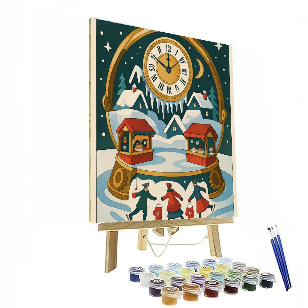 Clockwork Snowglobe Winter Market Painting by numbers kit