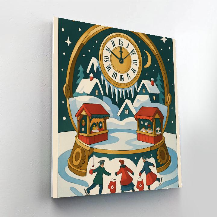 Clockwork Snowglobe Winter Market Painting by numbers kit