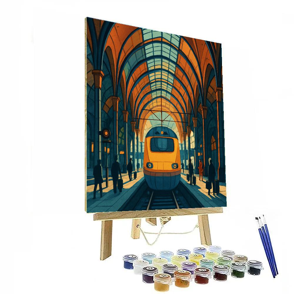 Cathedral Platform Train Echoes Paint by numbers art