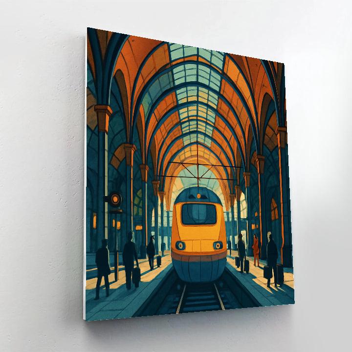 Cathedral Platform Train Echoes Paint by numbers art