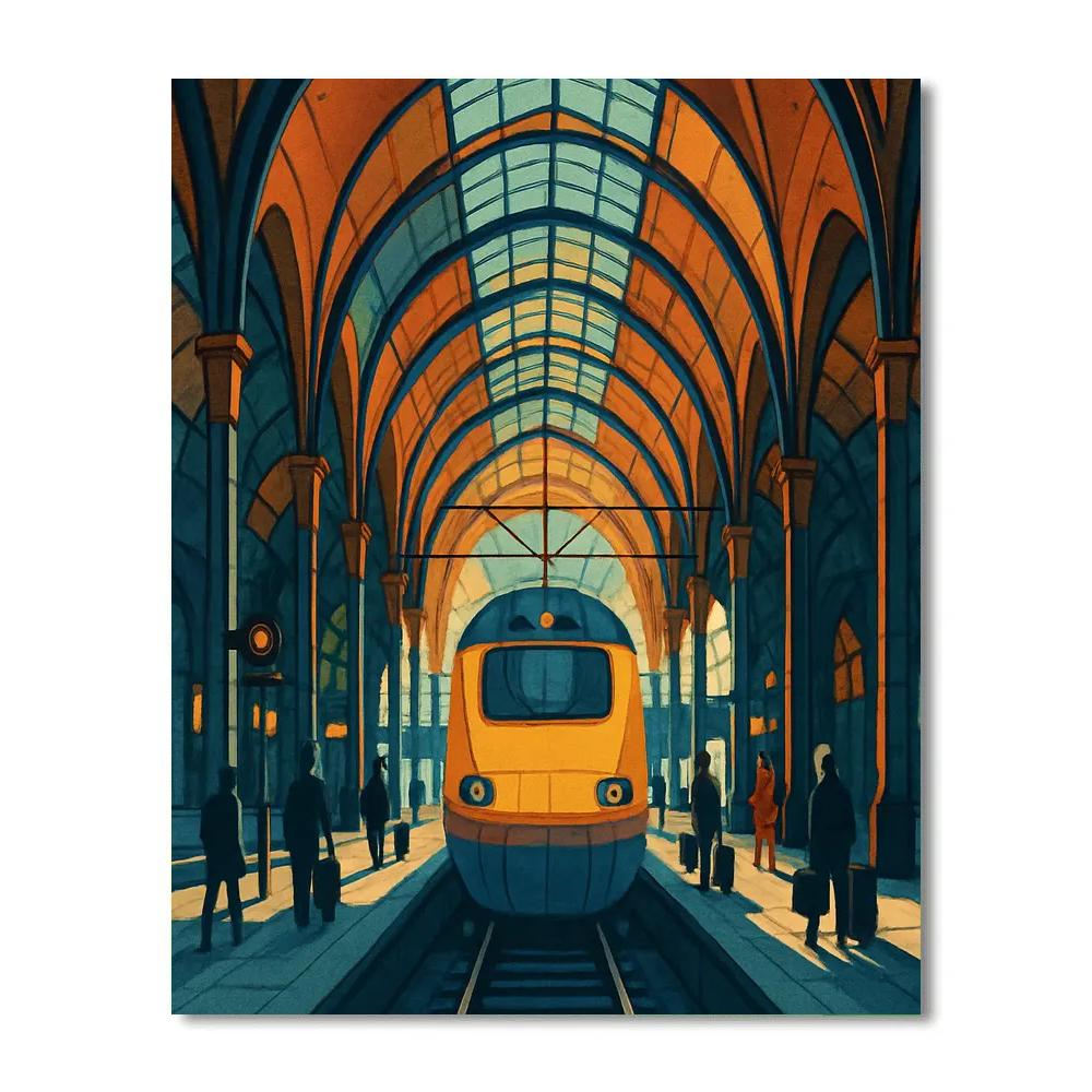 Cathedral Platform Train Echoes Paint by numbers art