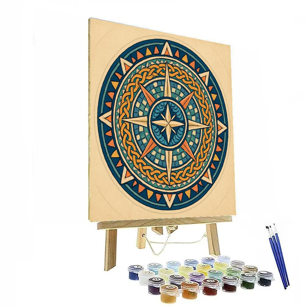 Wind Compass Mandala Atlas painting number kit