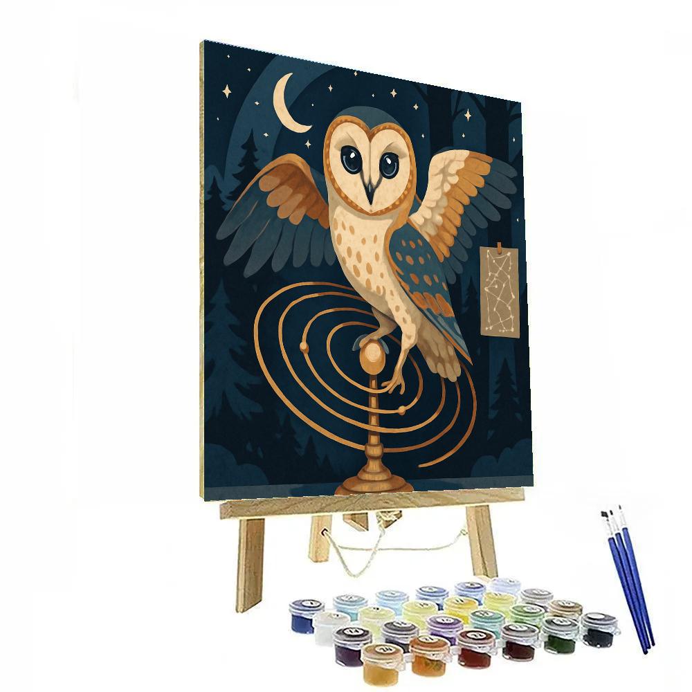 Clockwork Orrery Owl paint by color