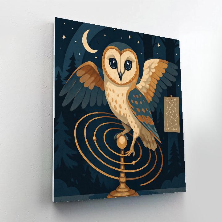 Clockwork Orrery Owl paint by color