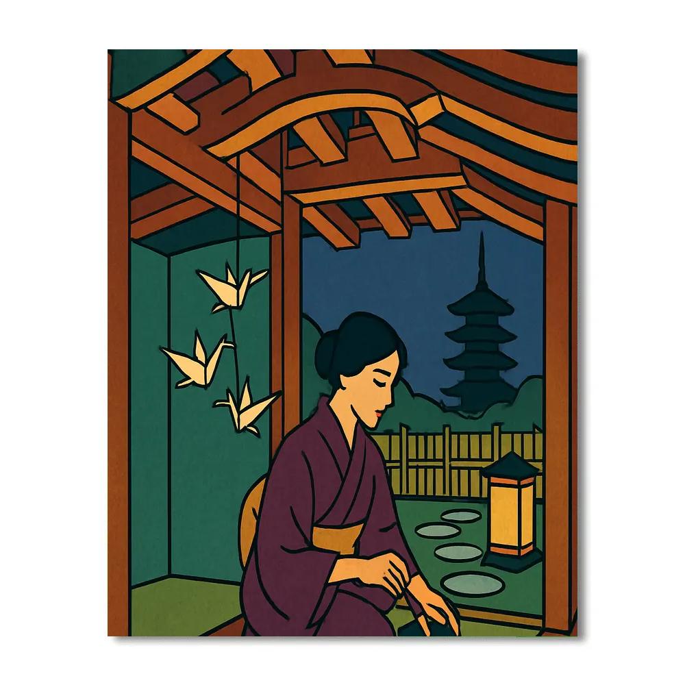Tea House Clockwork In Japan Number painting