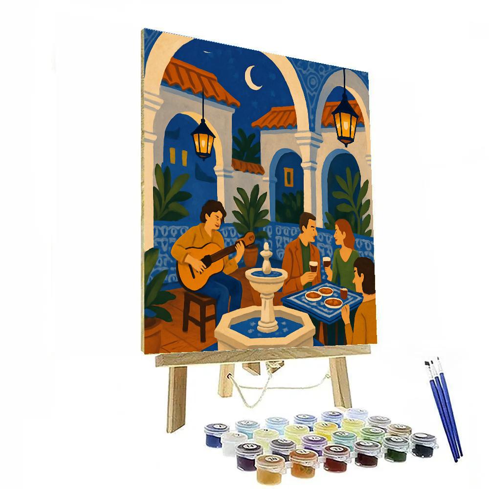 Lantern Lit Spain Courtyard Serenade Painting by numbers kit
