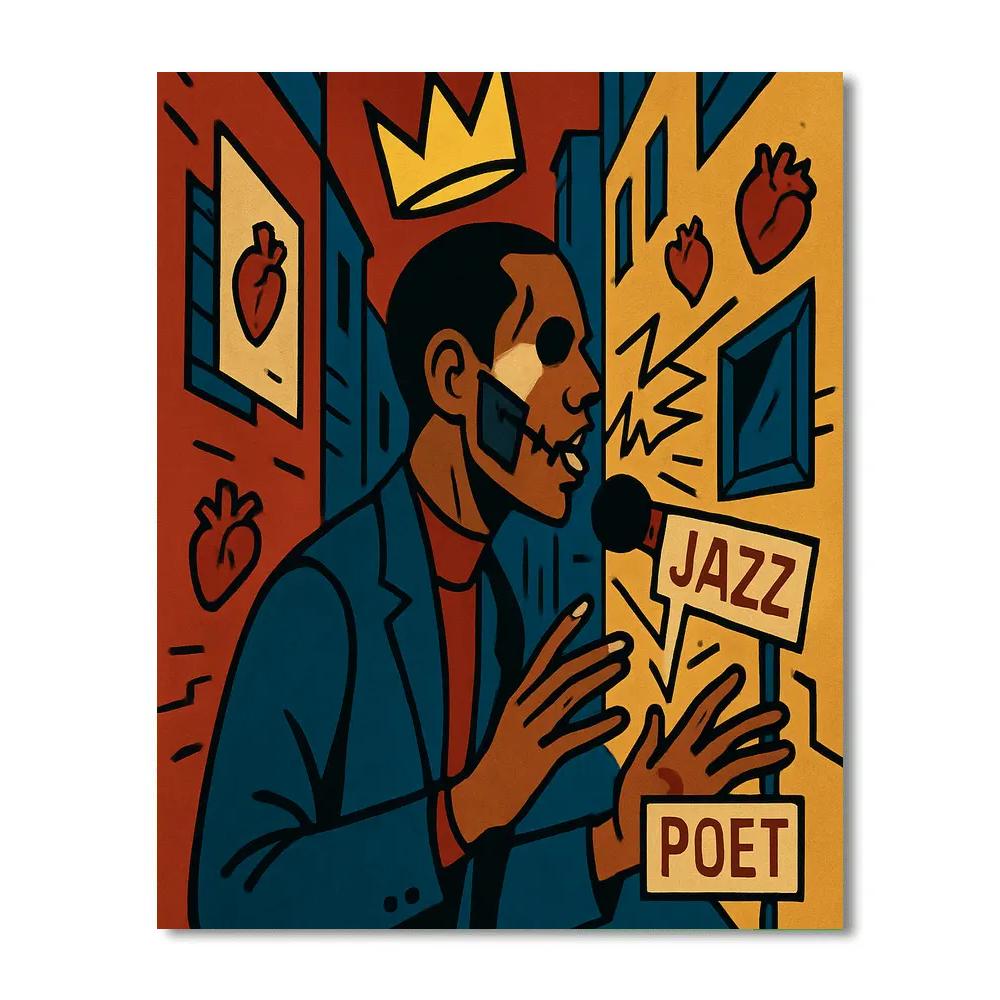 Crown Coded Alley In Basquiat Style painting number kit