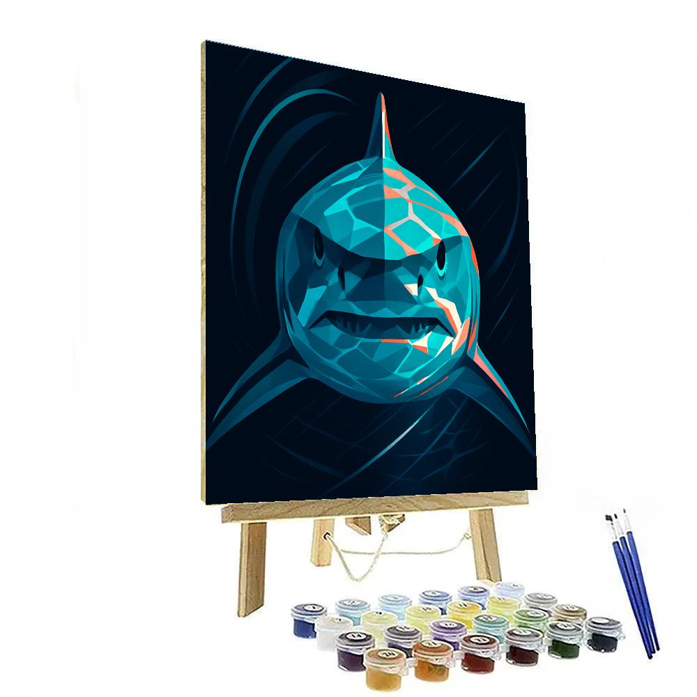 Coral Surge Great White Portrait painting number kit