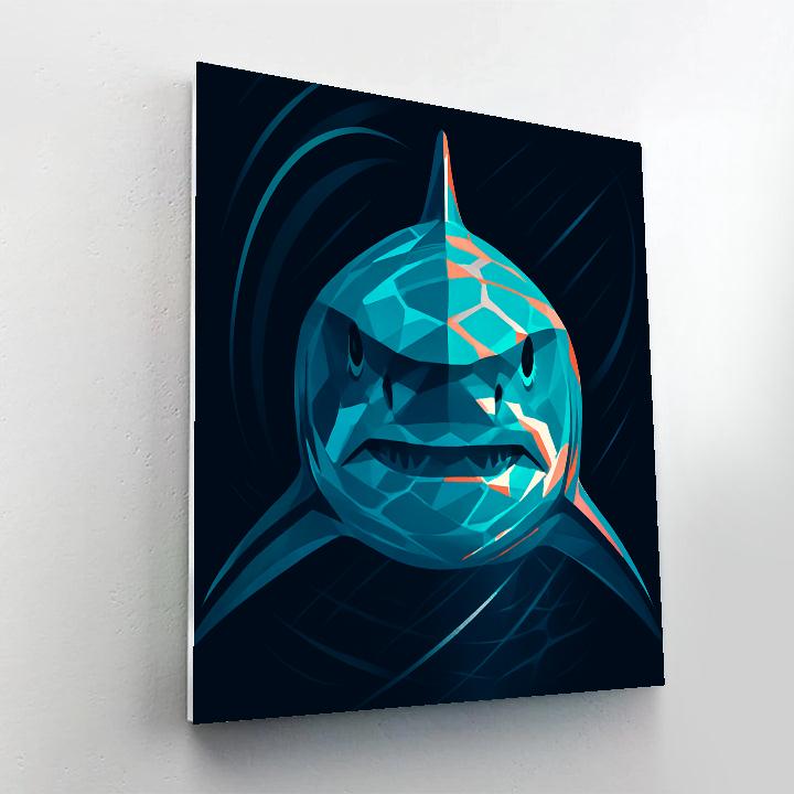 Coral Surge Great White Portrait painting number kit