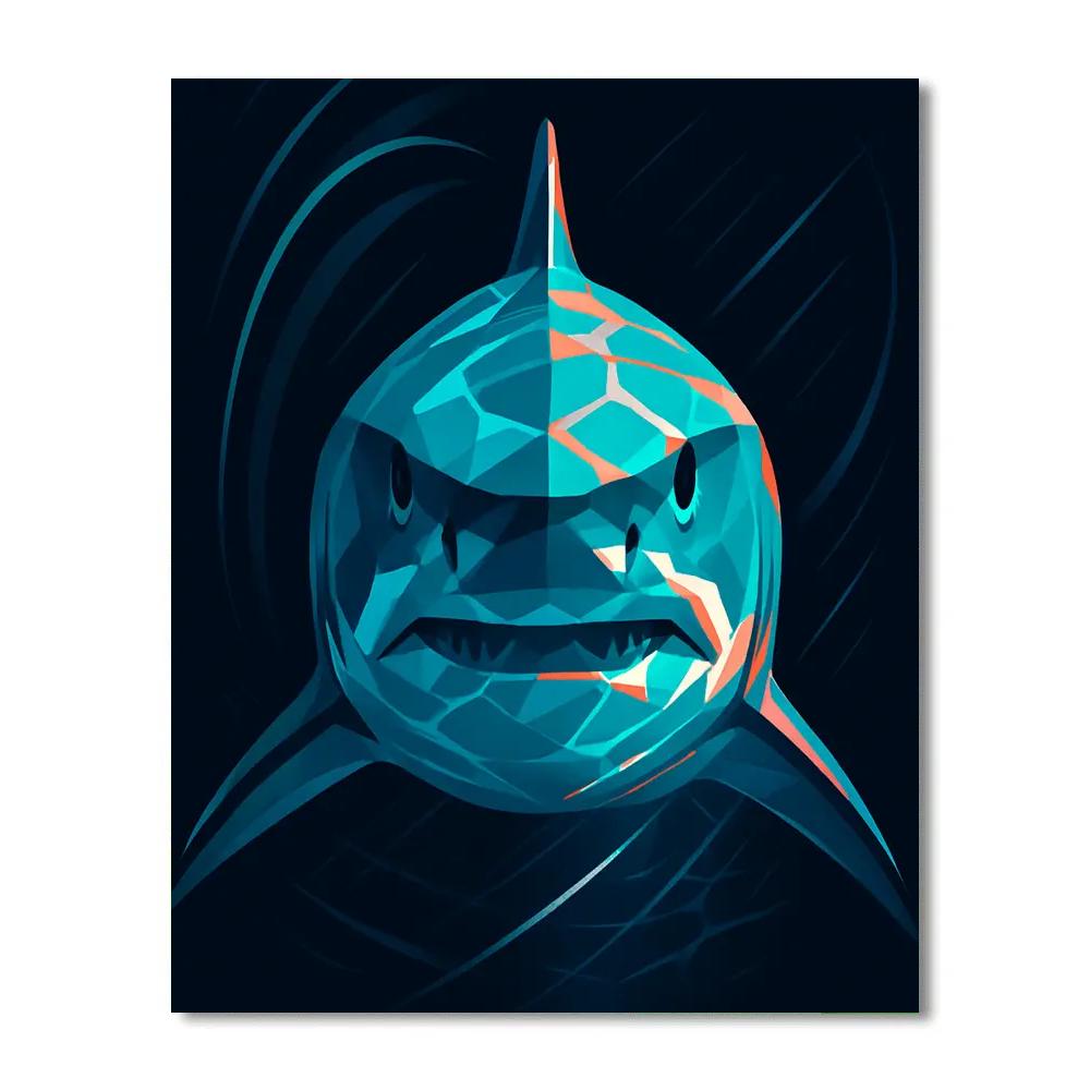 Coral Surge Great White Portrait painting number kit