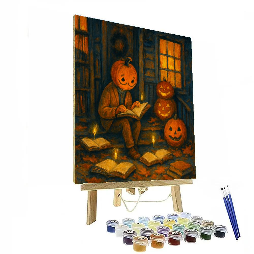 Haunted Library Porch Of Flickering Stories Paint by numbers kits