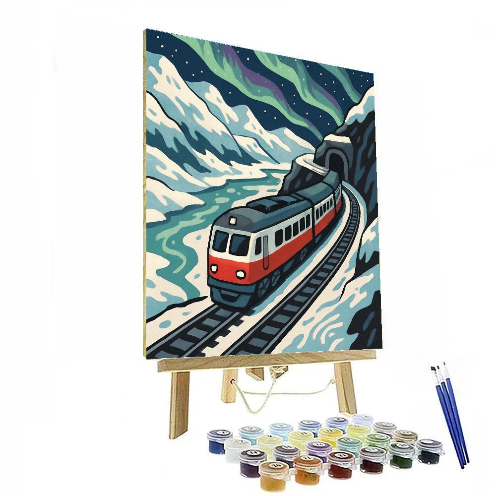 Aurora Swept Glacier Express Train paint by number