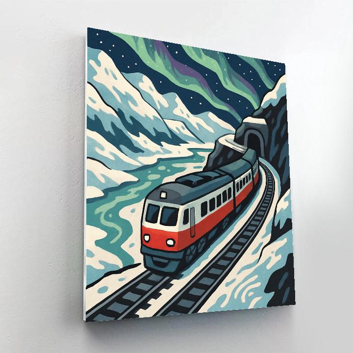 Aurora Swept Glacier Express Train paint by number