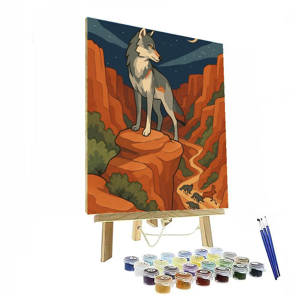 Canyon Wind With Wolf Sentinels DIY paint by numbers