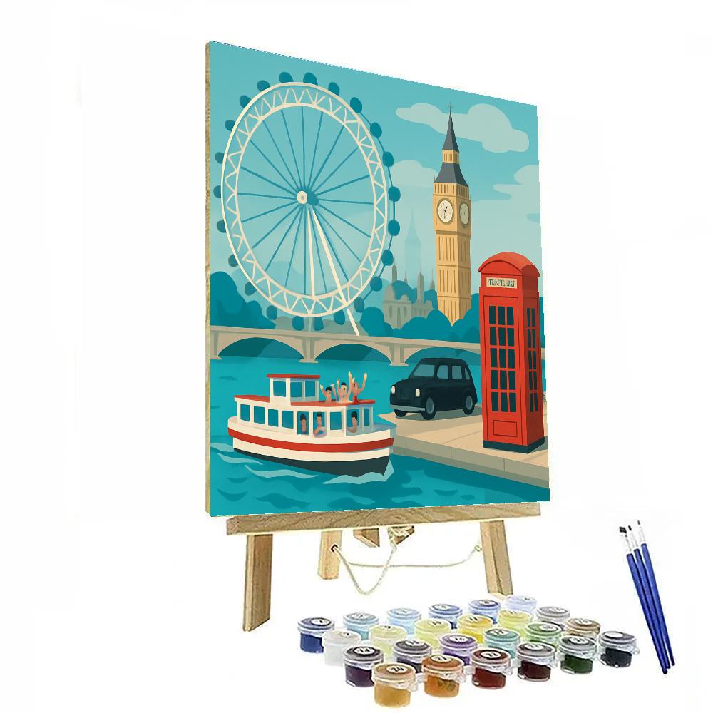 Thames River Cruise With London Eye Panorama Number painting