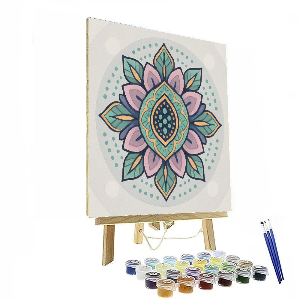 Garden Lattice With Mandala Core Numbered painting kits