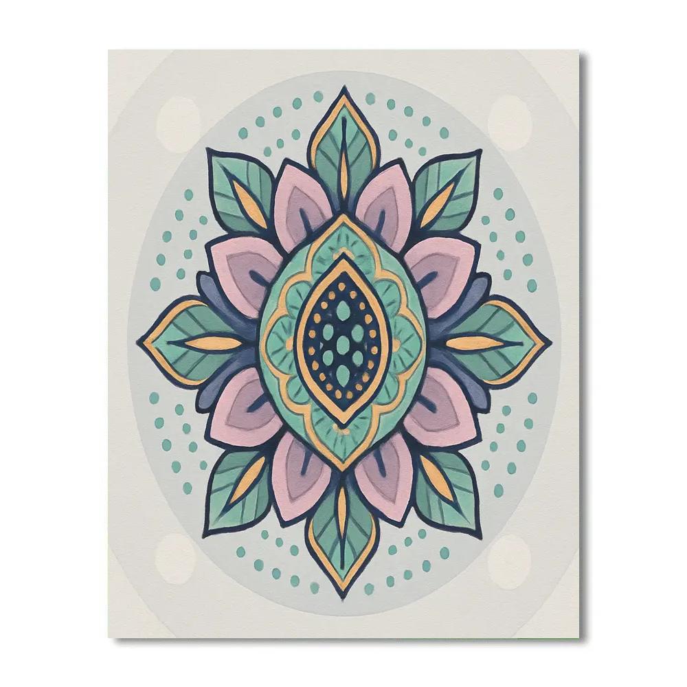 Garden Lattice With Mandala Core Numbered painting kits