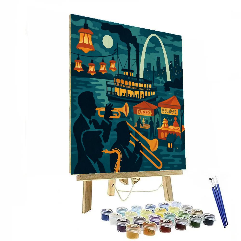 Jazz Night Market In USA Skyline Paint by numbers kits