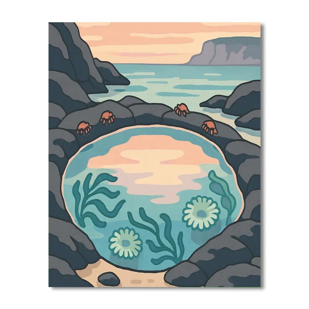 Ocean-Lit Tidepool Observatory DIY paint by numbers