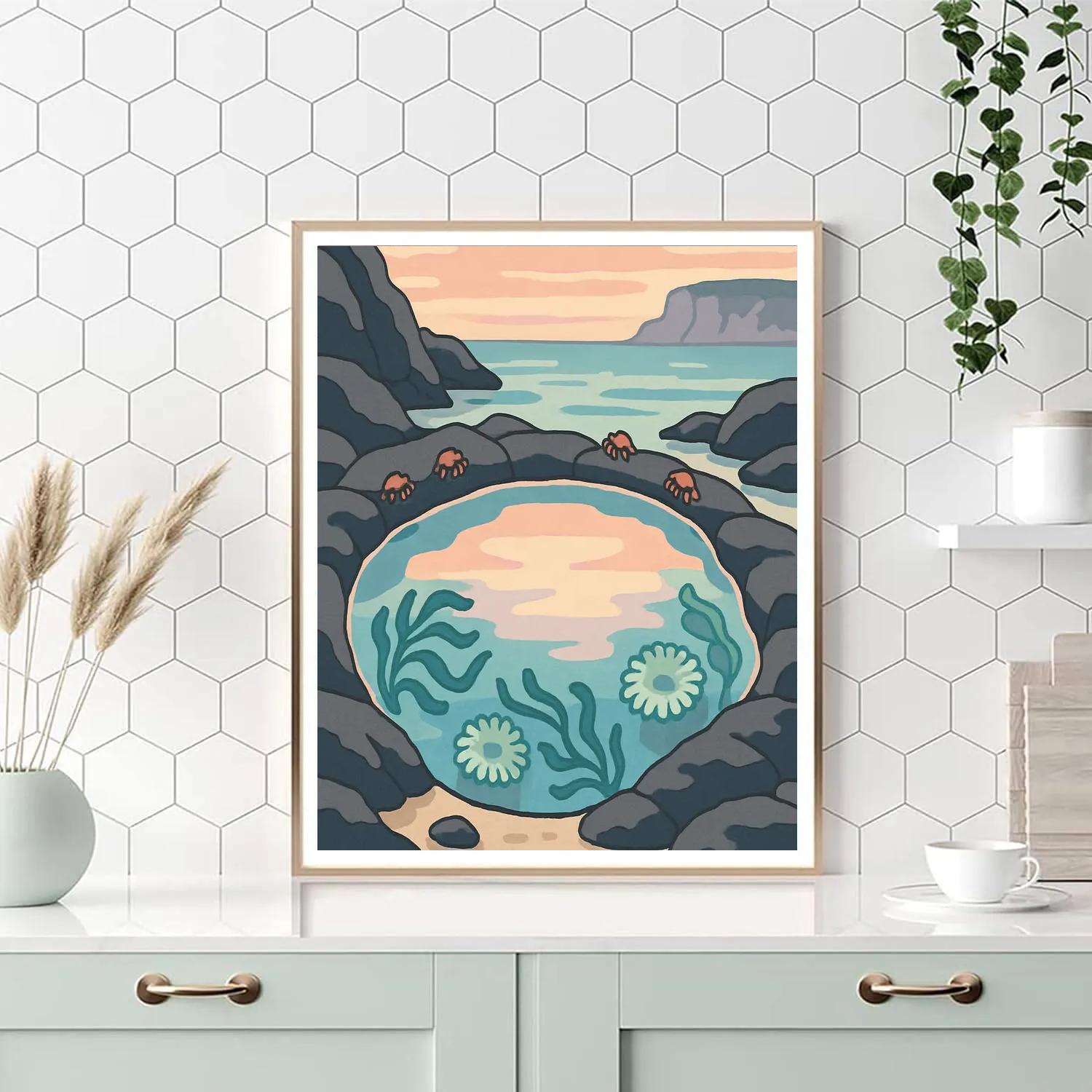 Ocean-Lit Tidepool Observatory DIY paint by numbers