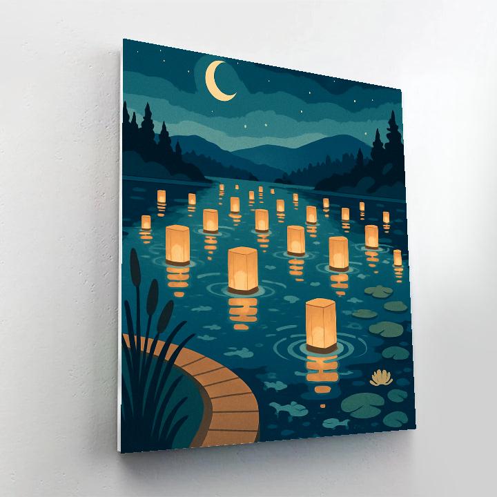 Foglight Lanterns On The Lake painting number kit