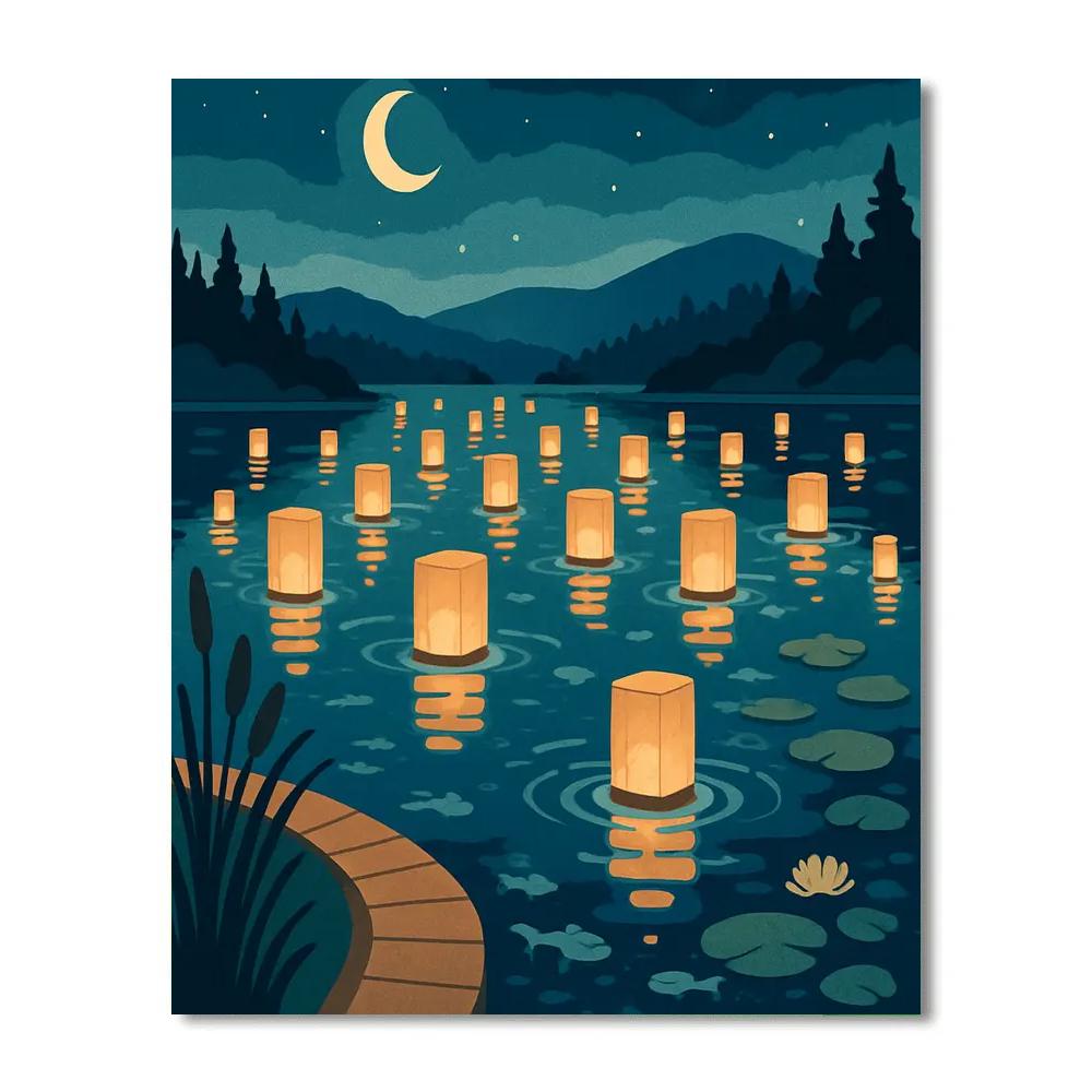 Foglight Lanterns On The Lake painting number kit