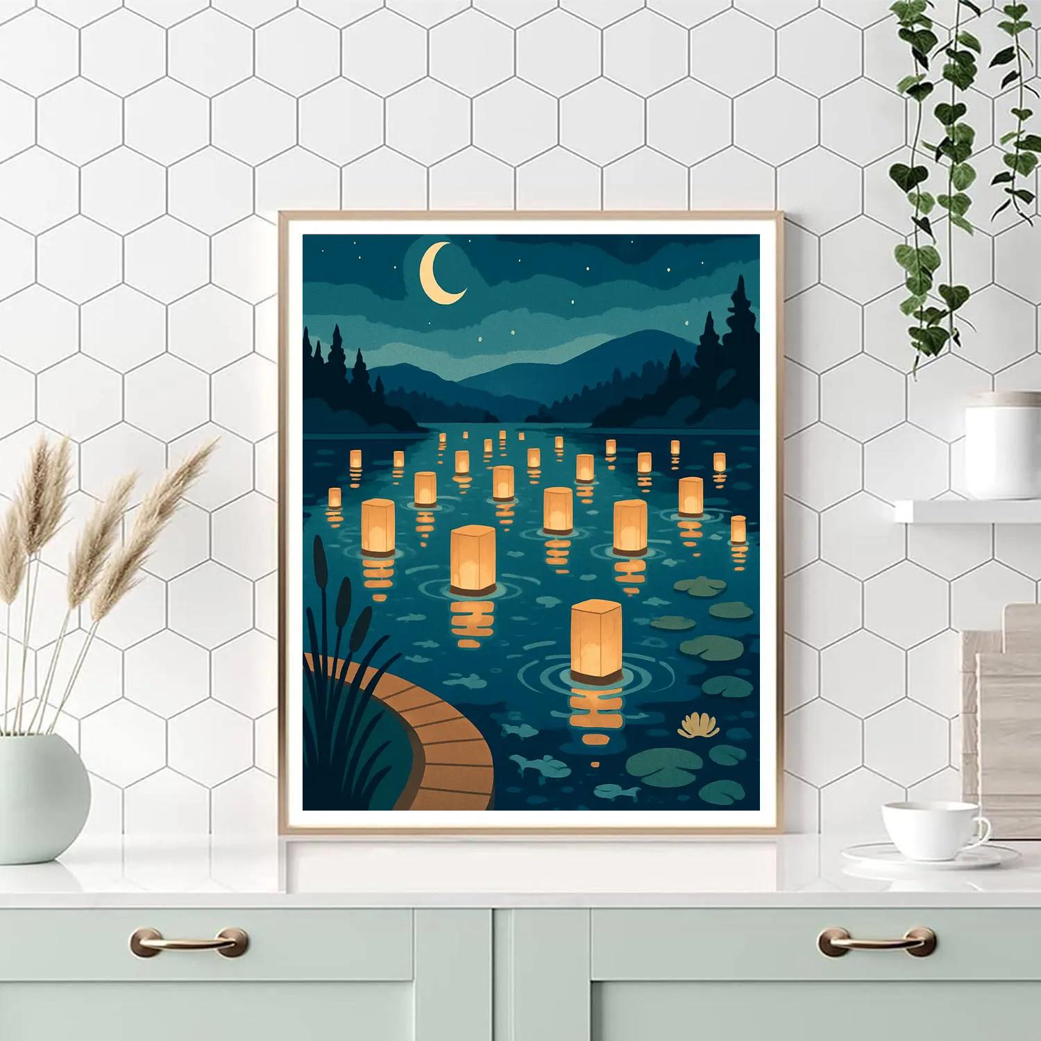 Foglight Lanterns On The Lake painting number kit