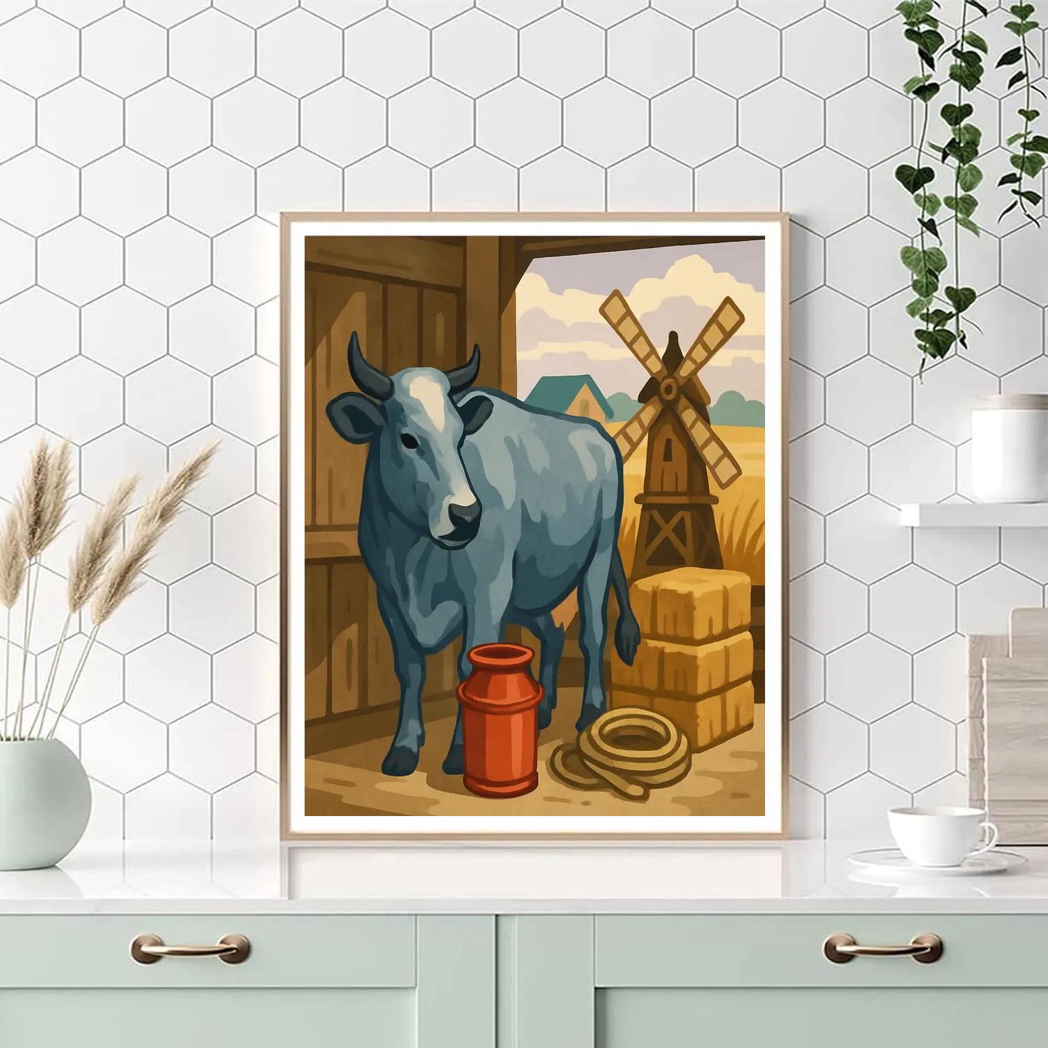 Windmill Workshop Cow paint by numbers