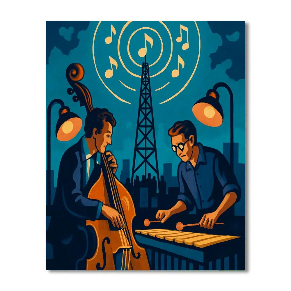 Rooftop Signal Jam With Jazz Echoes painting number kit