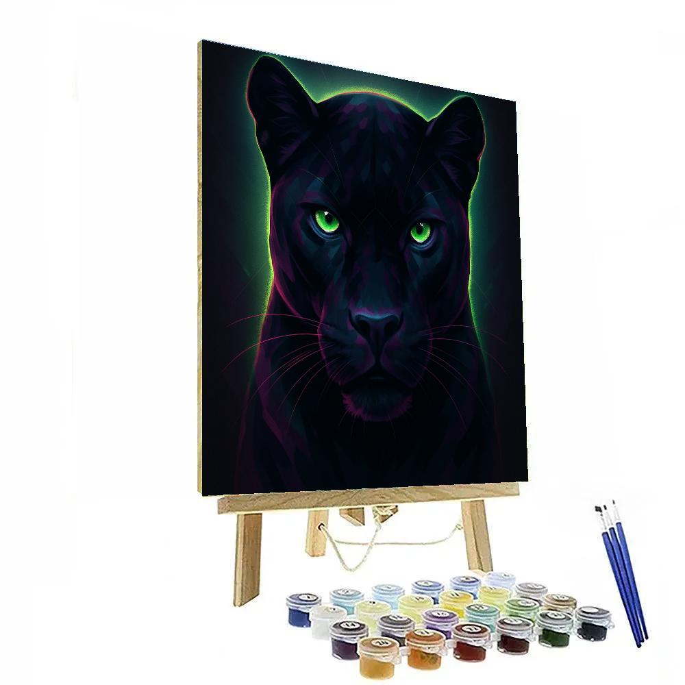Electric Orchid Panther Gaze Painting by numbers kit