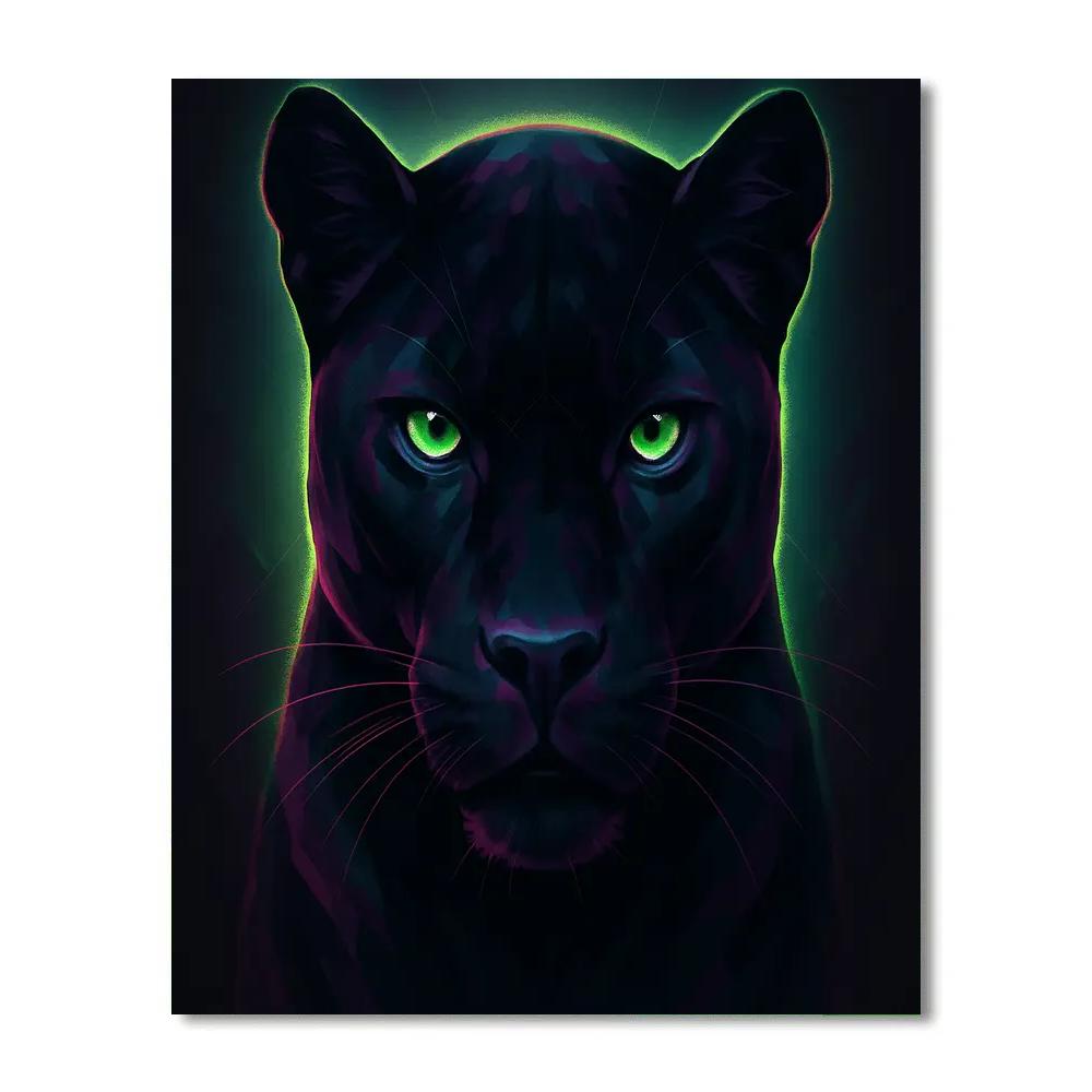 Electric Orchid Panther Gaze Painting by numbers kit