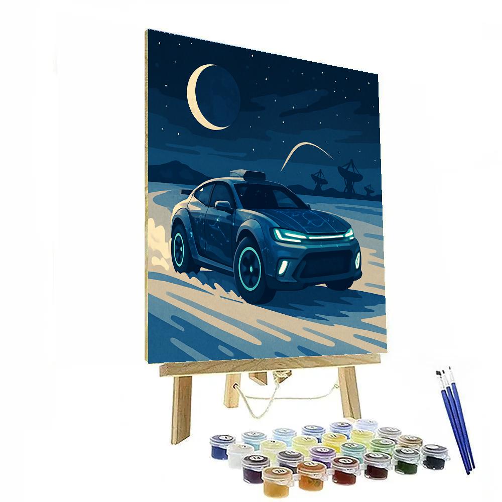Night Rally Coupe With Cars Starlit Livery Paint by numbers art