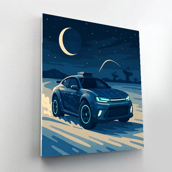 Night Rally Coupe With Cars Starlit Livery Paint by numbers art