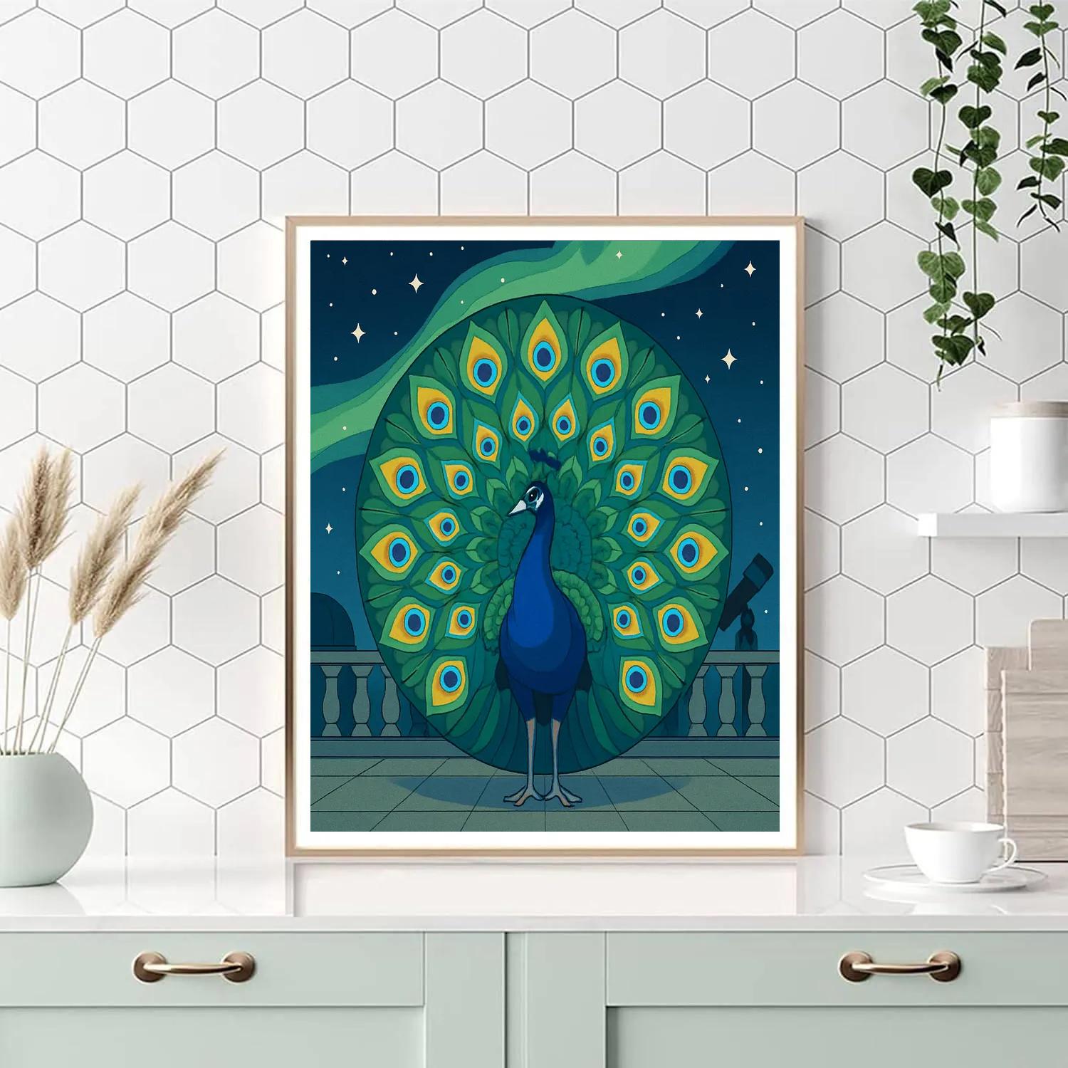 Peacock Aurora Observatory Parade Numbered painting kits